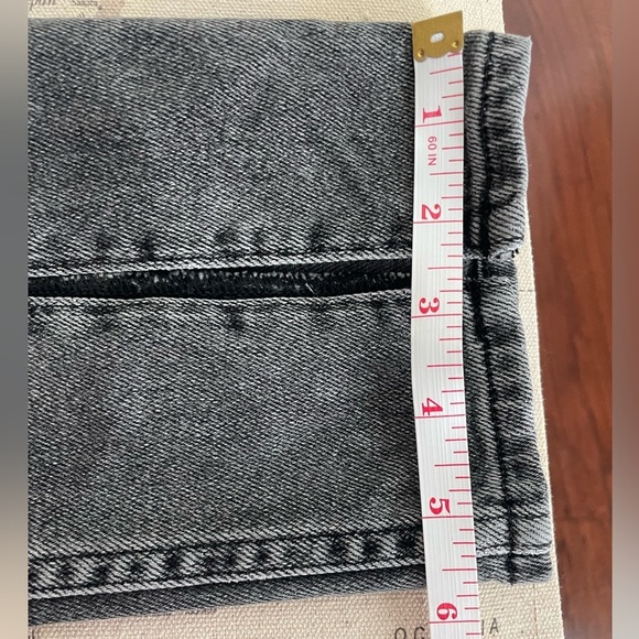 Cotton Citizen Vickie High-rise Split Front Hem Jeans Grey Black Denim Size 27 - Picture 12 of 14